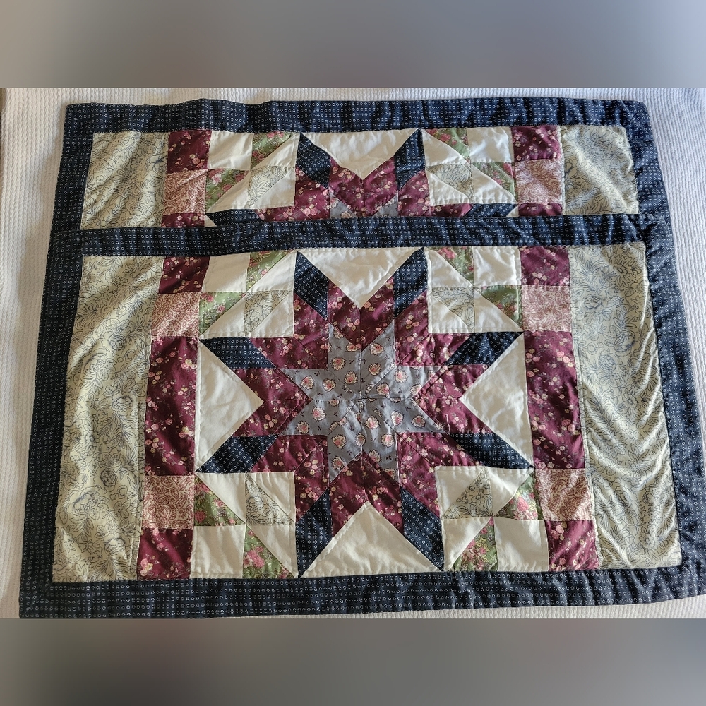 Quilted Pillow Shams, King Shams, Boho, Shabby Chic, Farmhouse, Cottagecore